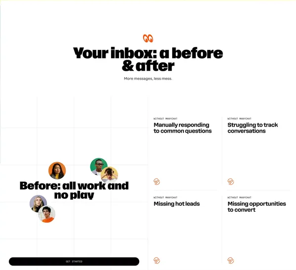 Chat Marketing Made Easy with Manychat - Landing design inspiration