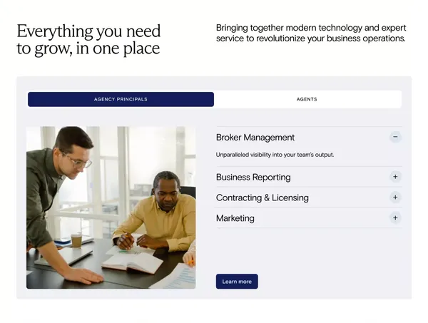 Spark Advisors - Landing design inspiration