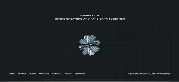 Everbloom App - Invest in creators - Landing design inspiration