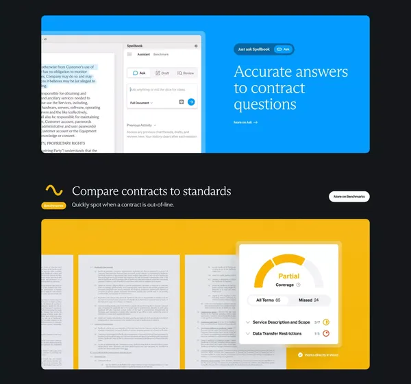 Spellbook - AI Contract Review & Drafting - Landing design inspiration