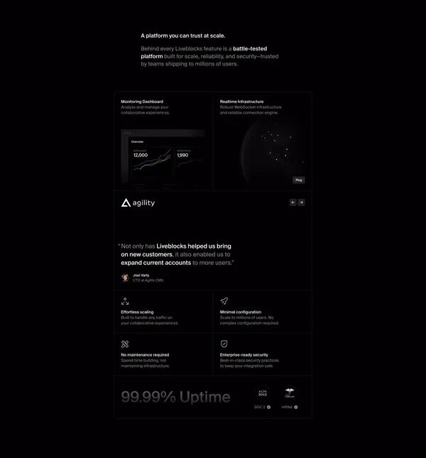 Liveblocks | Unlock collaboration in your product - Landing design inspiration