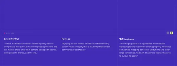 Albedo - Landing design inspiration