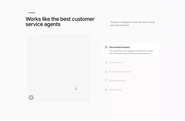 Chatbase | The complete platform for chat-based AI agents - Landing design inspiration