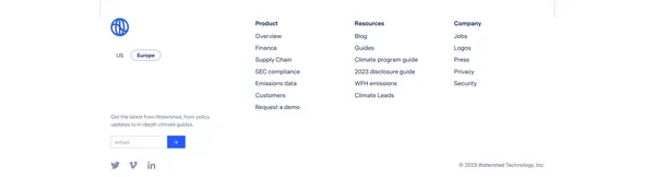 Watershed — The enterprise climate platform - Landing design inspiration