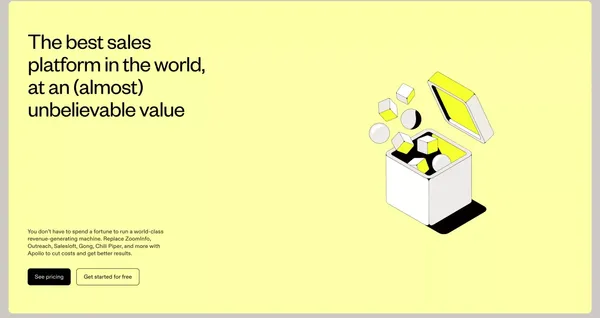 B2B Sales Platform Powered by AI | Apollo - Landing design inspiration
