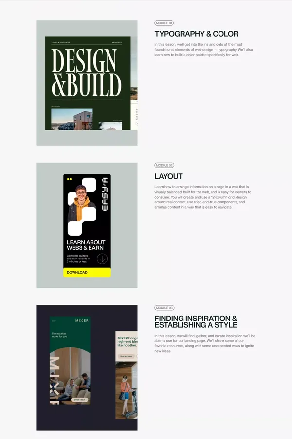 Intro to Web Design - Landing design inspiration