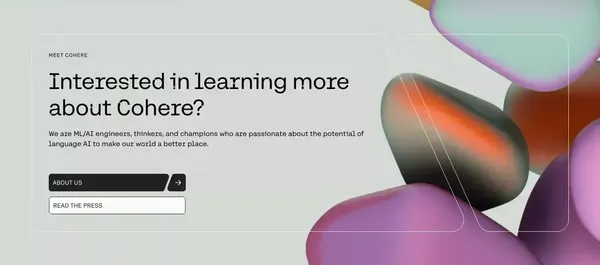Cohere |  Building the Future of AI - Landing design inspiration