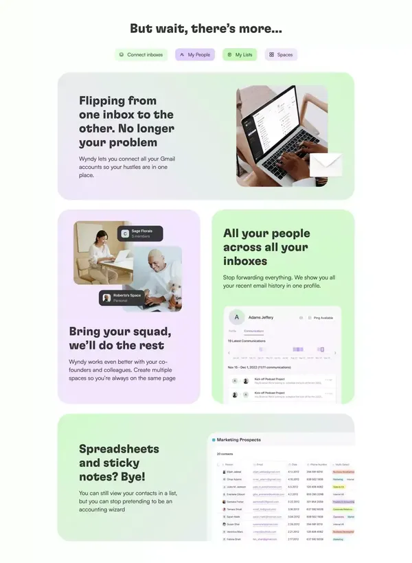 Wyndy | Relationship management — the Wyndy way - Landing design inspiration