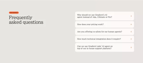 Gradient Labs · The best customer support hire youâll ever make - Landing design inspiration