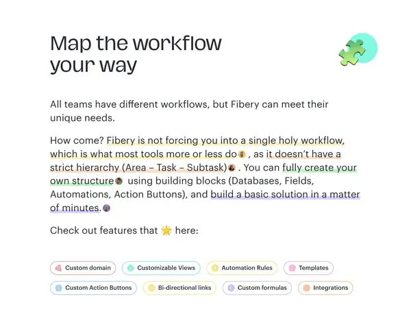 One workspace for a whole product company — Fibery - Landing design inspiration
