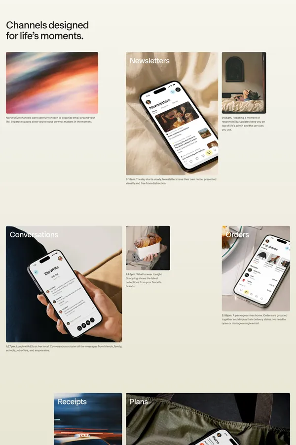 North - Email, for life - Landing design inspiration