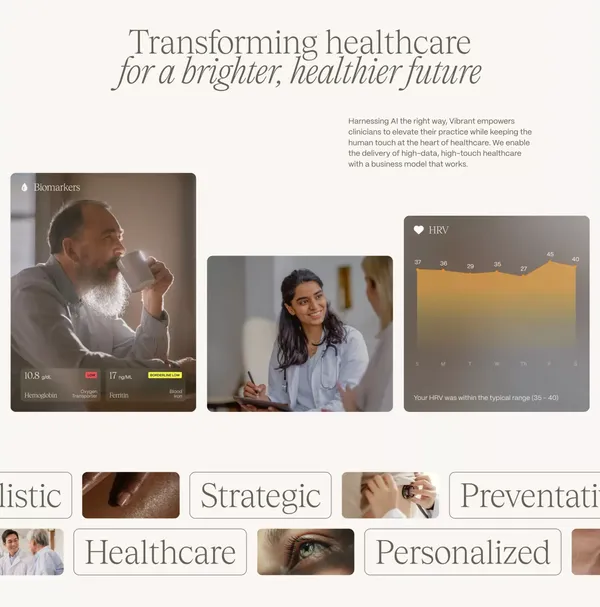 Vibrant | The better way for people and their providers - Landing design inspiration