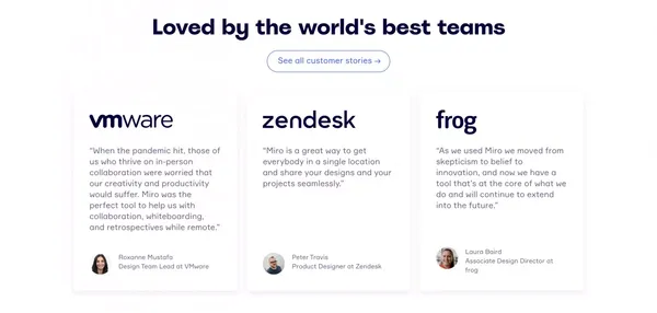The Visual Collaboration Platform for Every Team | Miro - Landing design inspiration
