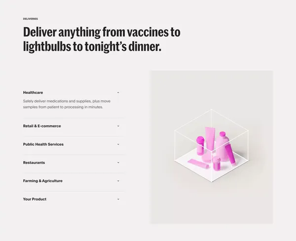 Zipline Instant Delivery & Logistics - Landing design inspiration