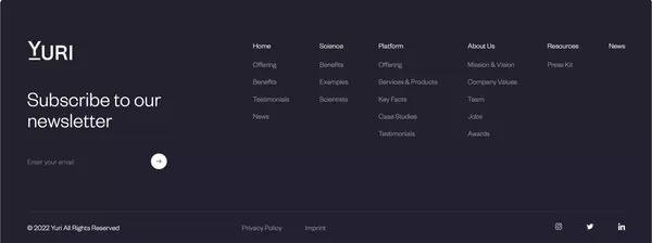 Home - Yuri - Space biotech for a better life - Landing design inspiration