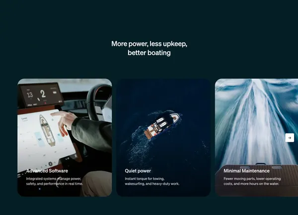 Arc - 100% Electric Boats - Landing design inspiration