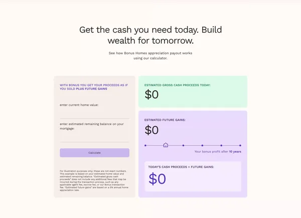 Unlock Home Equity & Profit from Future Appreciation with Bonus Homes - Landing design inspiration
