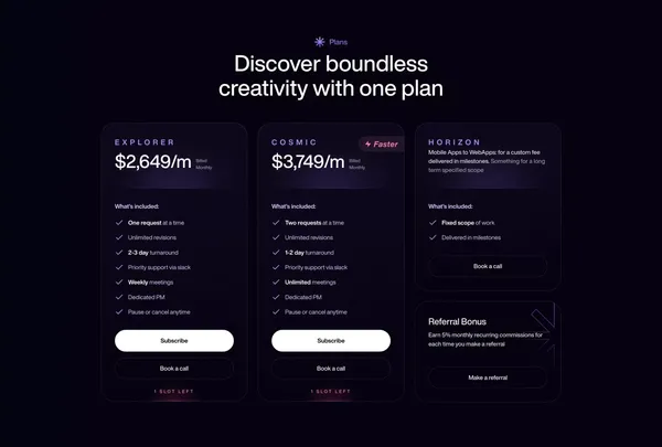 Supa Stellar - Landing design inspiration