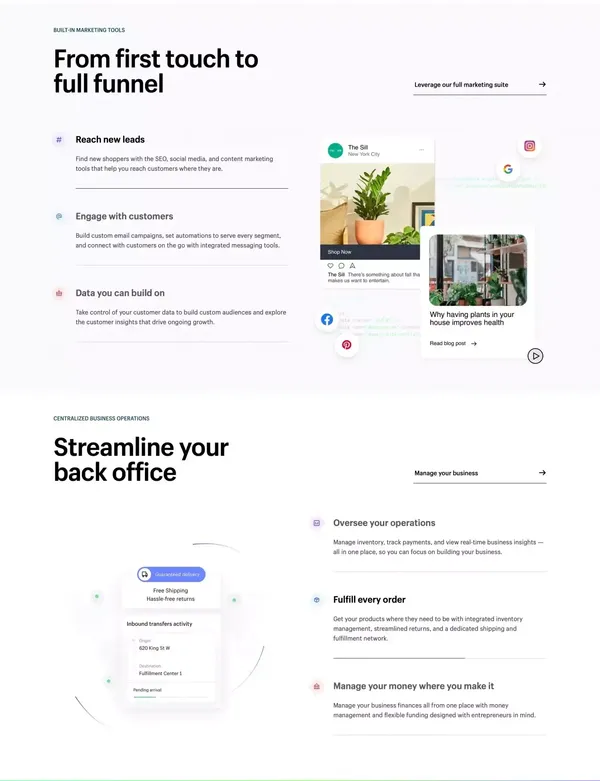 Start and grow your e-commerce business - 3-Day Free Trial - Landing design inspiration