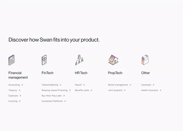 Swan - The easiest way to embed banking features - Landing design inspiration