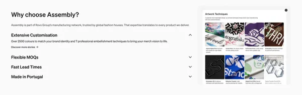 Premium Custom Merch | Assembly - Landing design inspiration