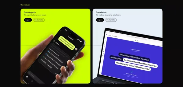 AI tools for human knowledge | Sana - Landing design inspiration
