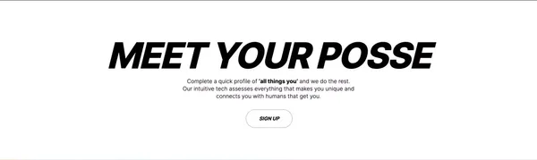 POSSE | Where friendship begins - Landing design inspiration