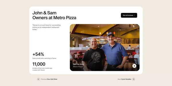 Online Ordering and Restaurant Marketing System | Owner.com - Landing design inspiration