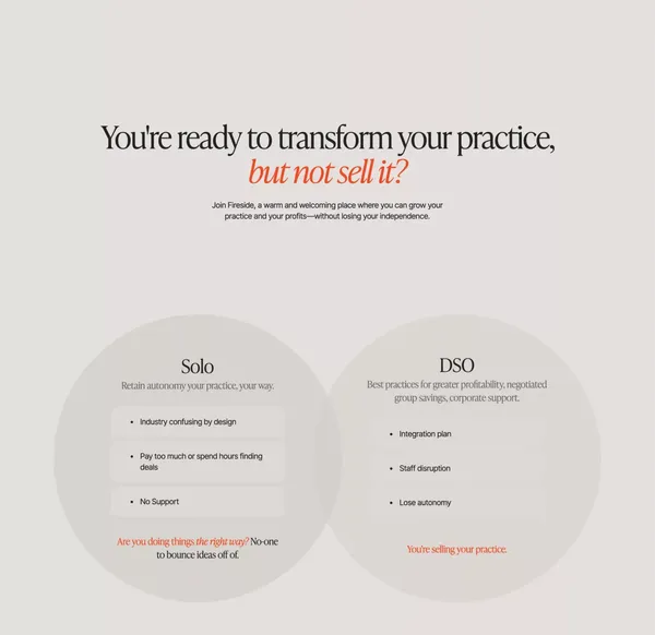 Fireside | Empowering Pediatric Dentists with Community & Resources - Landing design inspiration