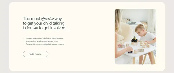 Speech Sisters - Speech Therapy Courses to Help Get Your Child Talking - Landing design inspiration