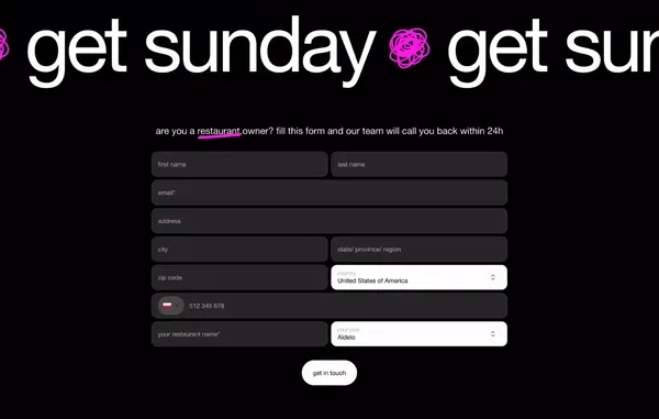 sunday - Your customers scan a qr code and pay in 10 seconds - Landing design inspiration