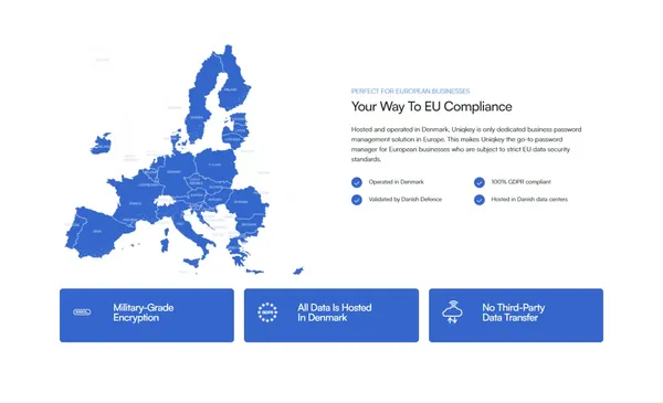 Uniqkey: Simplify Access and Secure your Business - Landing design inspiration