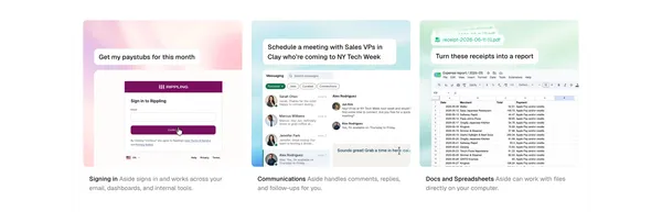 Aside | The browser built to do real work for you - Landing design inspiration