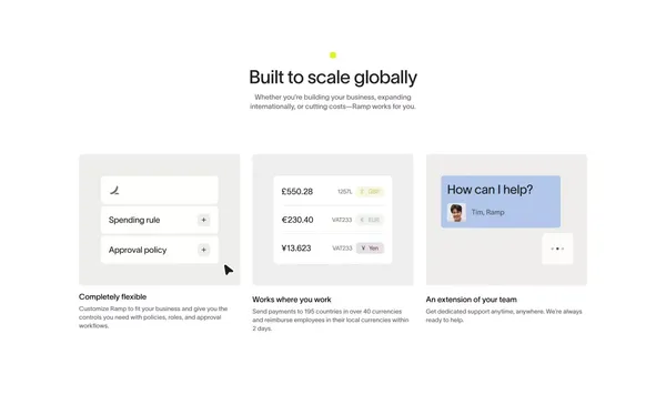 Ramp | Corporate Cards and Finance Automation That Scales - Landing design inspiration