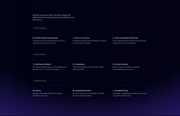 Encryption Platform — Evervault - Landing design inspiration