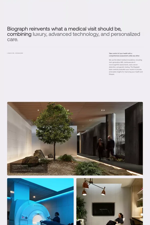 Biograph - Landing design inspiration