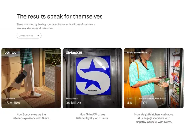 Sierra - The Conversational AI Platform - Landing design inspiration