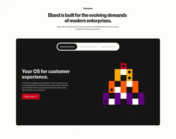 Bland AI | Automate Phone Calls with Conversational AI for Enterprises - Landing design inspiration