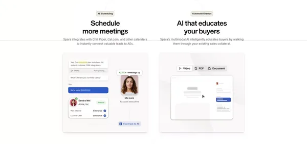 Spara - The AI-powered inbound conversion platform - Landing design inspiration