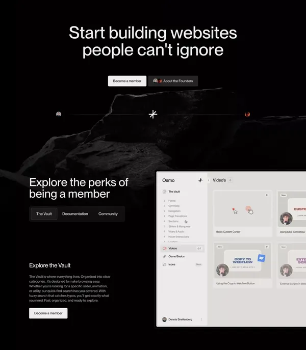 Osmo — Start building websites people remember - Landing design inspiration