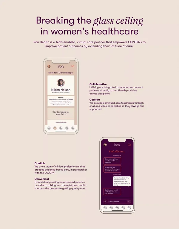 Iron Health | A virtual extension of the OBGYN - Landing design inspiration