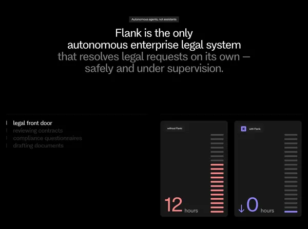 Flank | Agentic AI for Enterprise Legal - Landing design inspiration