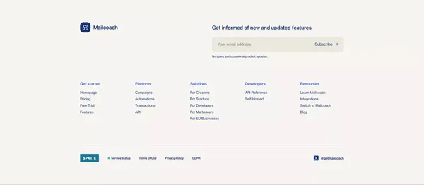Mailcoach - Powerful email marketing tools - Landing design inspiration