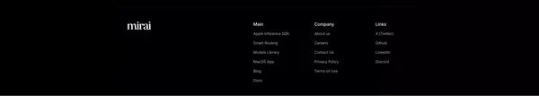 Mirai: On-Device Layer for AI Model Makers & Products - Landing design inspiration