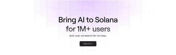 The AI Market on Solana | Tars AI - Landing design inspiration