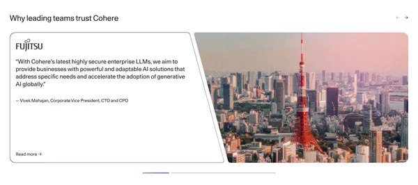 Enterprise AI: Private, Secure, Customizable | Cohere - Landing design inspiration