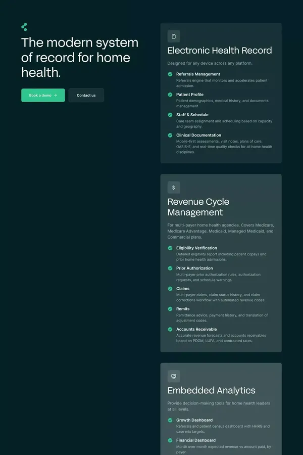Narrable | The world of home health is changing. - Landing design inspiration