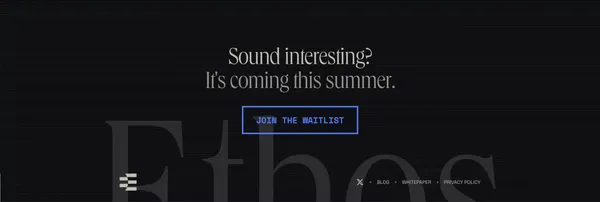 Ethos - A safer & more trusted on-chain crypto experience - Landing design inspiration
