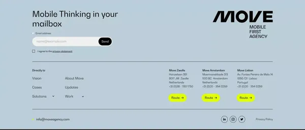 Move | mobile first agency - Landing design inspiration