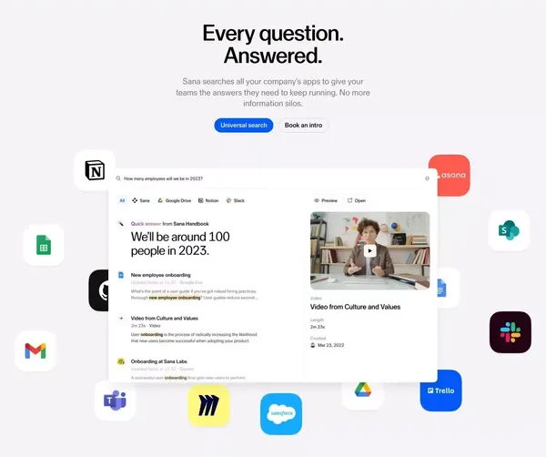 Personalized, collaborative learning | Sana Labs - Landing design inspiration